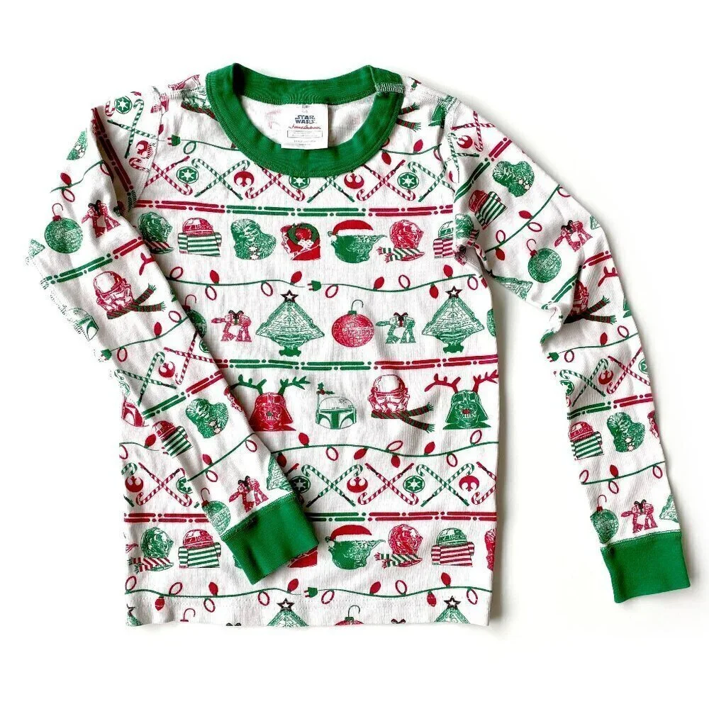 Hanna Andersson Star Wars Christmas Organic Cotton PJ Top Size 8